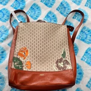 Elina Natural Floral Fossil Backpack